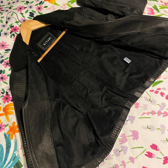 Kivari Leather Shearling Moto Jacket - Picture 4 of 9